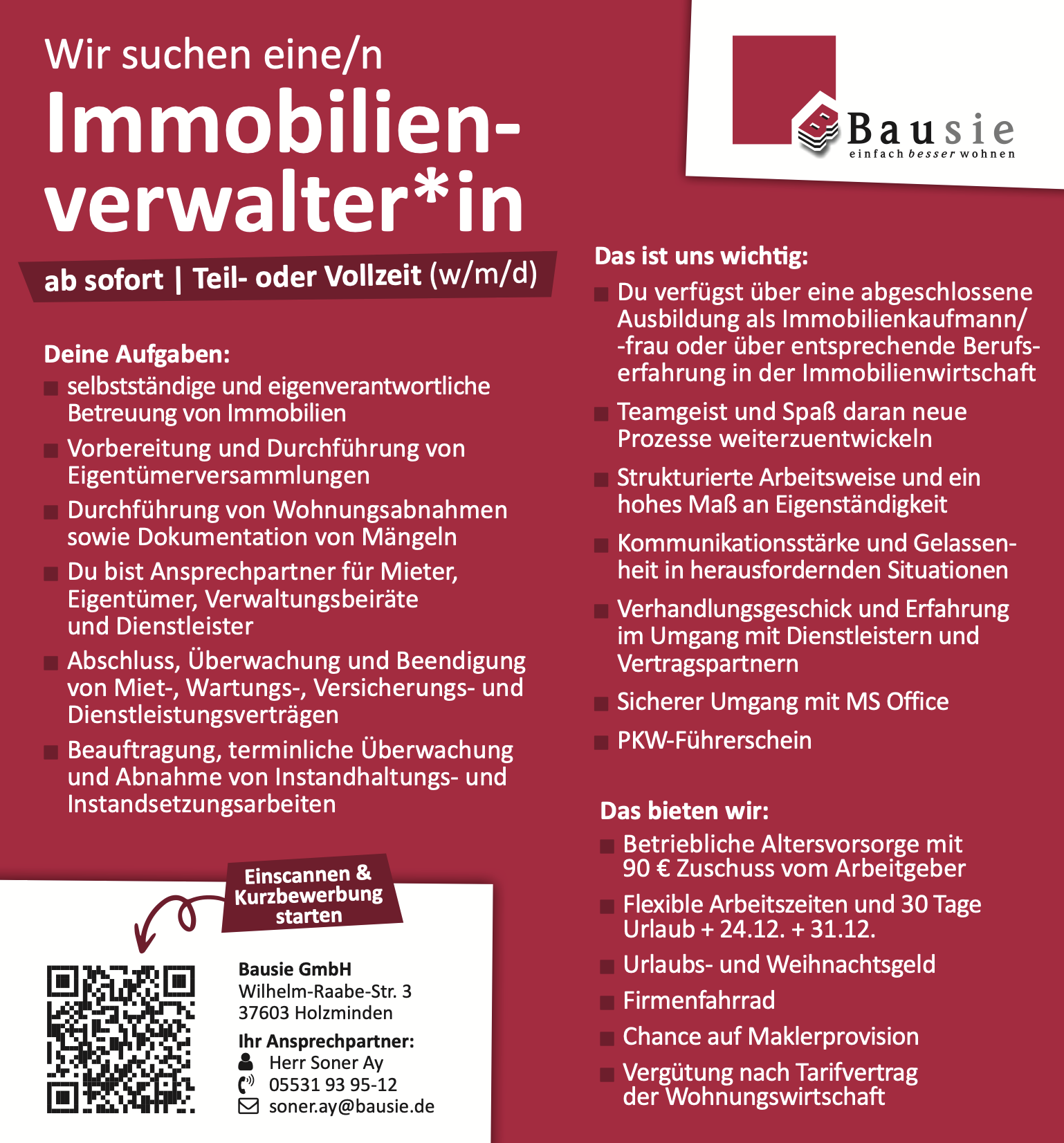 Karriere bei der Bausie als Immobilienverwalter*in